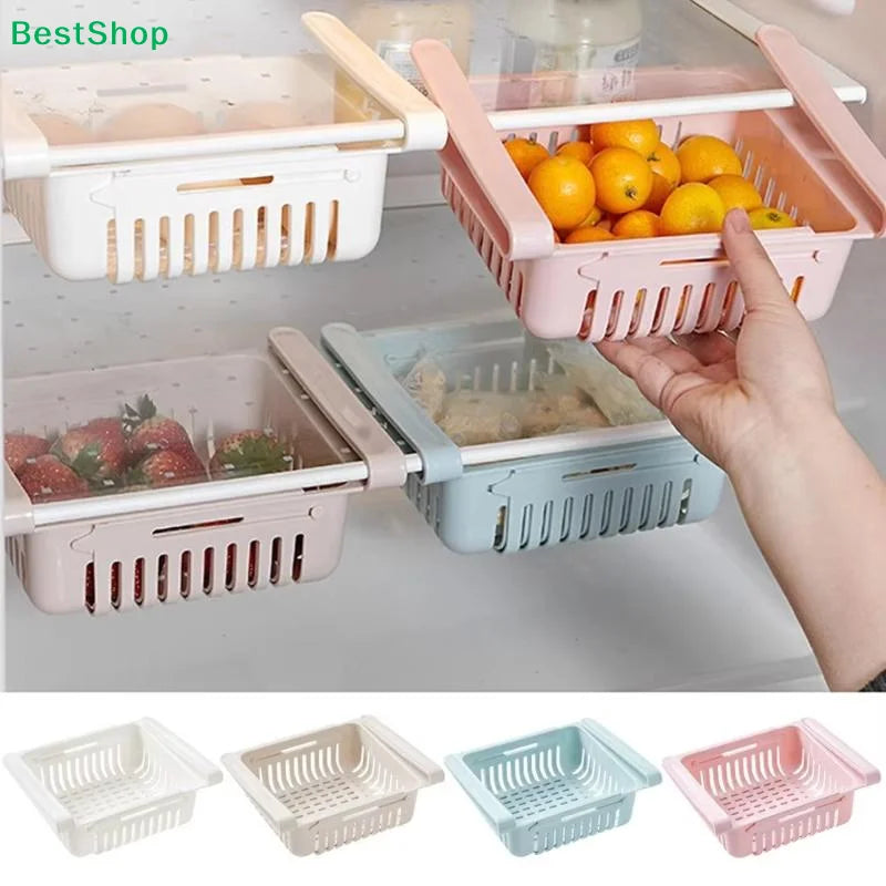 〔Q〕Kitchen Hanging Organizer Refrigerator Egg Fruit Storage Box Drawer Baskets Kitchen Accessories Fridge Organizer Shelf