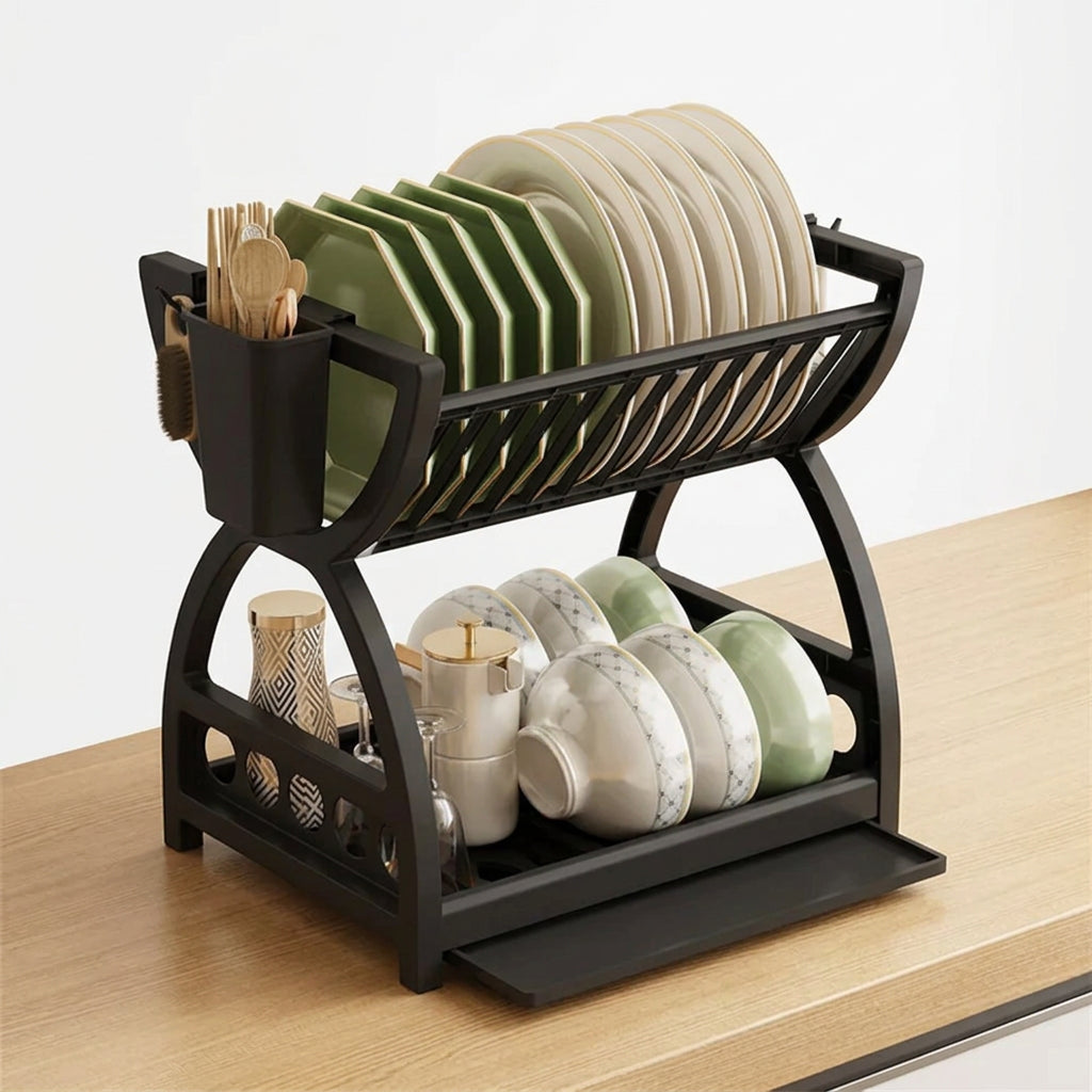 Kitchen Storage Rack, Bowl And Dish Storage Rack, Drain Rack, Household Multifunctional Bowl And Chopstick Rack Storage Box ﻿