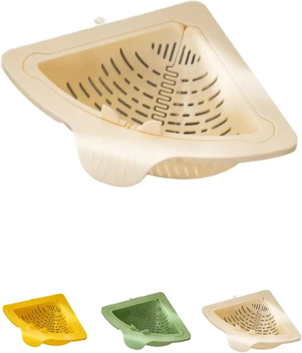 Kitchen Triangular Sink Drain Basket Food Waste Strainer Filter Hanging Corner Vegetable Fruit Colander Sponge Holder Organizer